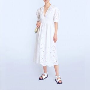 GANNI WHITE EYELET DRESS